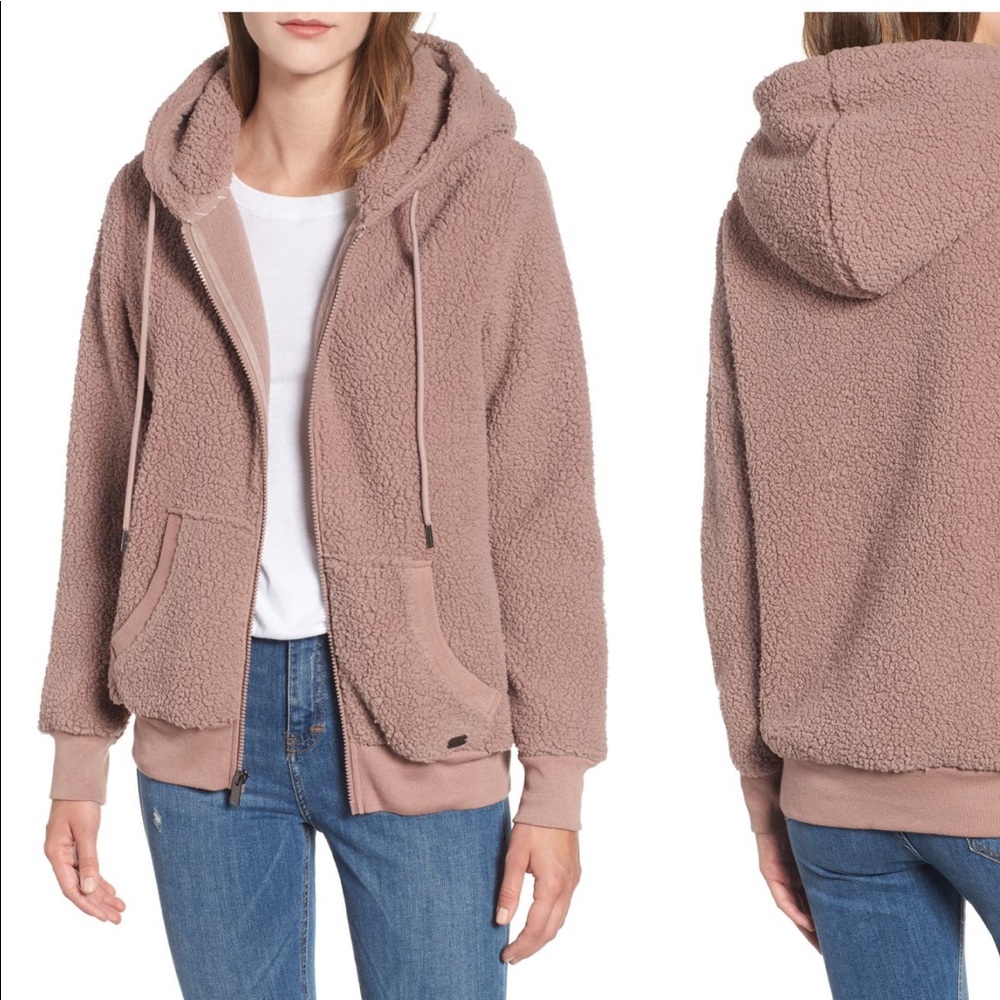 Marc New York Teddy Fleece Zip Hoodie Pink Size S